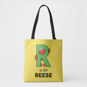 Elmo Alphabet   R Green Tote Bag