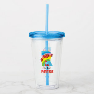 Elmo Alphabet   R Rainbow Acrylic Tumbler