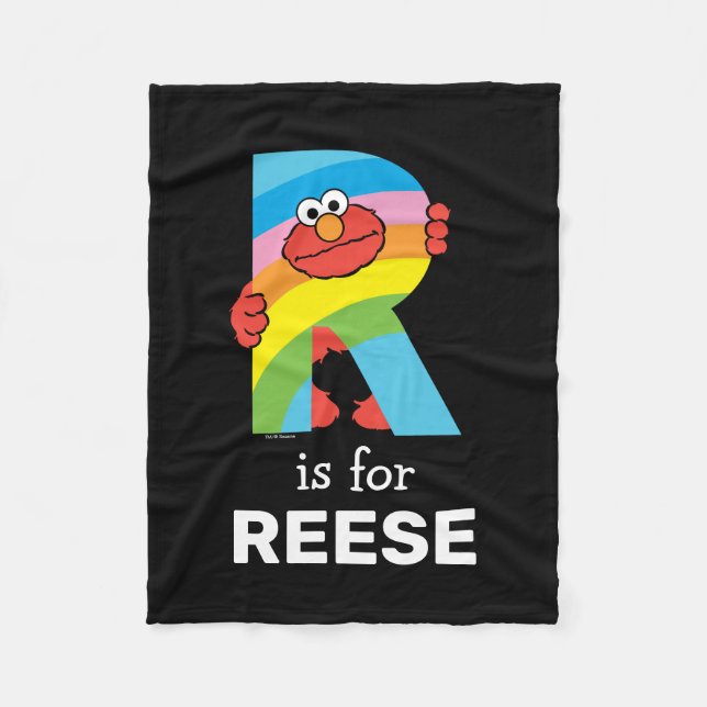Elmo Alphabet | R Rainbow Fleece Blanket (Front)