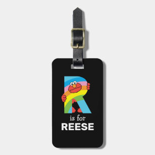 Elmo Alphabet R Rainbow Luggage Tag