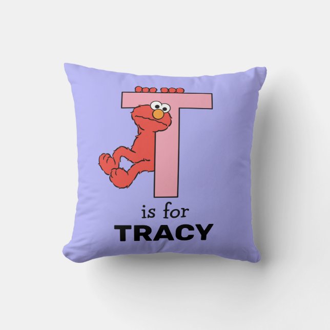 Elmo Alphabet | T Pink Cushion (Front)