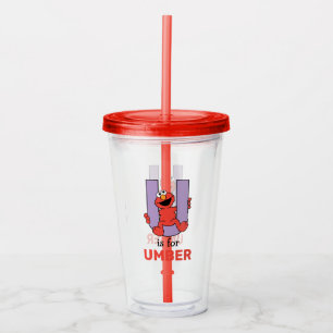 Elmo Alphabet   U Purple Acrylic Tumbler