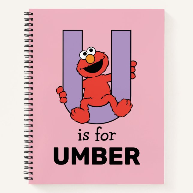 Elmo Alphabet | U Purple Notebook (Front)