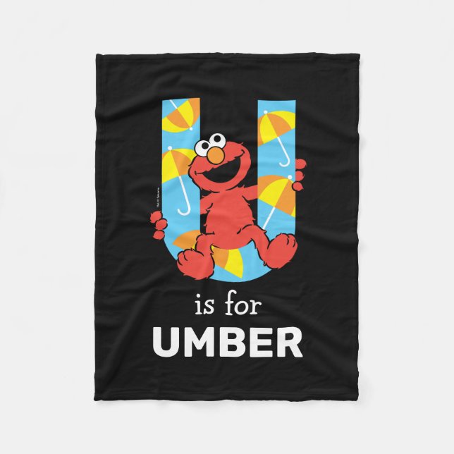 Elmo Alphabet | U Umbrella Fleece Blanket (Front)