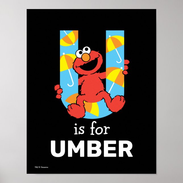 Elmo Alphabet | U Umbrella Poster (Front)