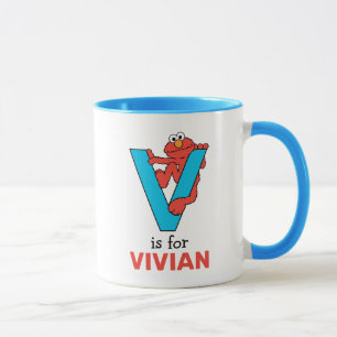 Elmo Alphabet   V Blue Mug