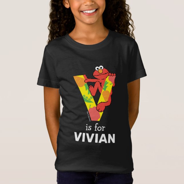 Elmo Alphabet | V Vegetable T-Shirt (Front)