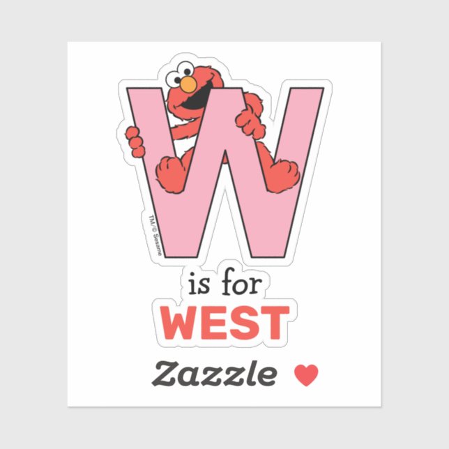 Elmo Alphabet | W Pink (Sheet)