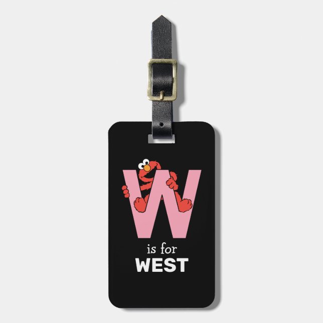 Elmo Alphabet | W Pink Luggage Tag (Front Vertical)