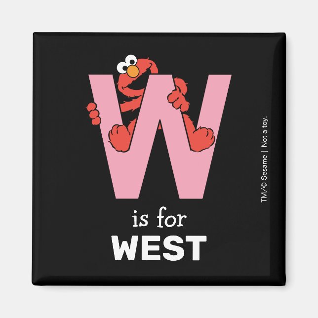 Elmo Alphabet | W Pink Magnet (Front)