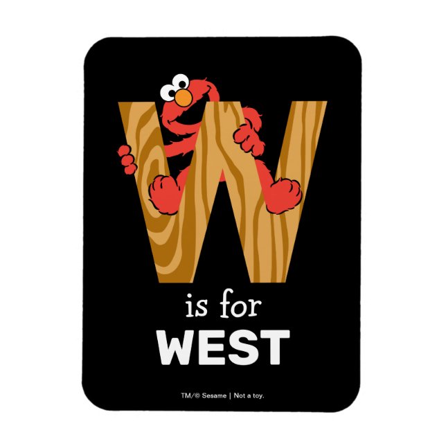 Elmo Alphabet | W Wood Magnet (Vertical)
