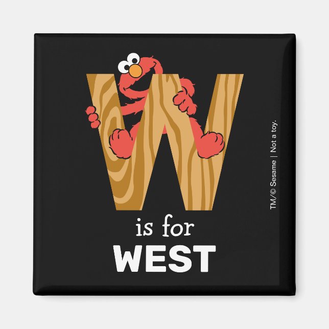 Elmo Alphabet | W Wood Magnet (Front)