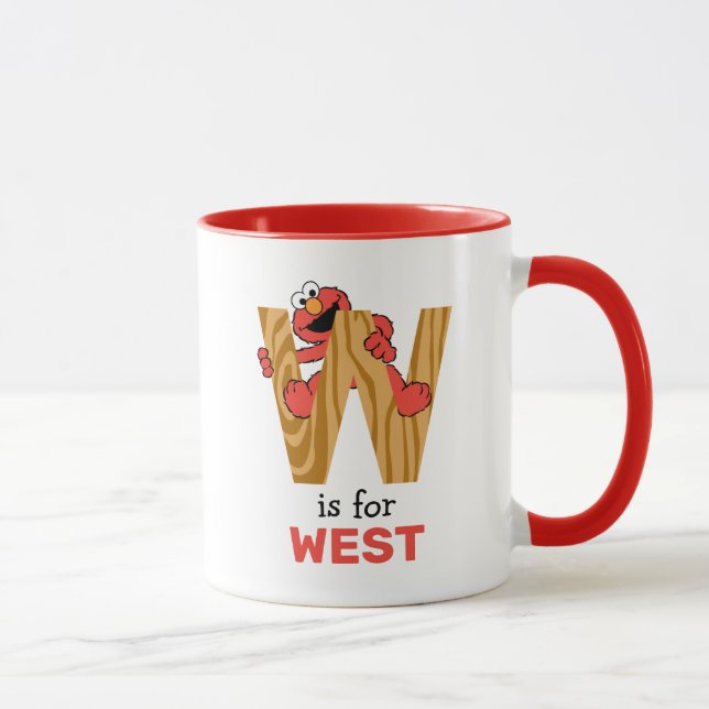 Elmo Alphabet | W Wood Mug (Right)