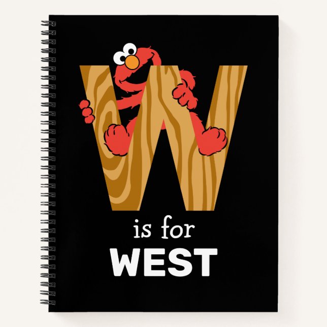 Elmo Alphabet | W Wood Notebook (Front)