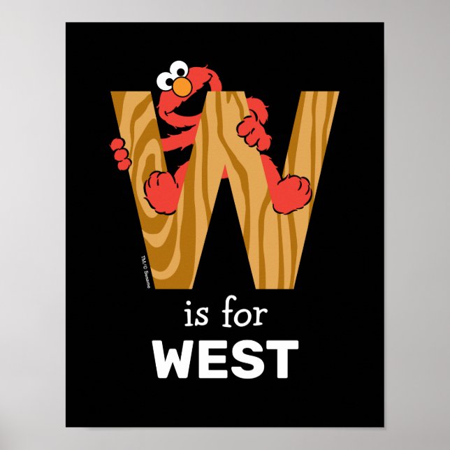 Elmo Alphabet | W Wood Poster (Front)