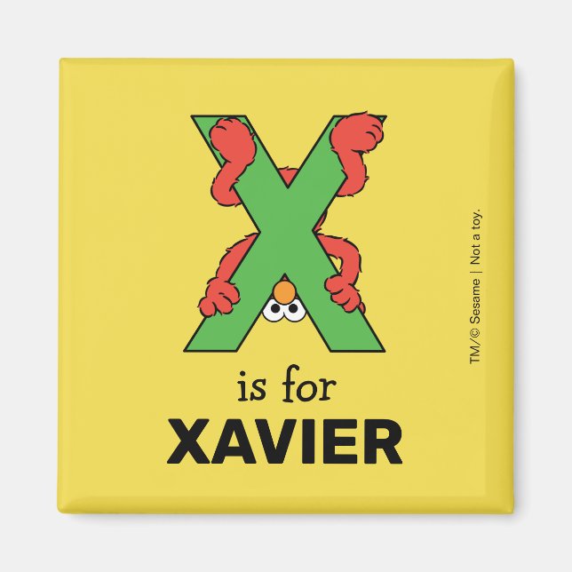 Elmo Alphabet | X Green Magnet (Front)