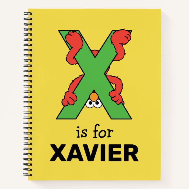 Elmo Alphabet | X Green Notebook (Front)