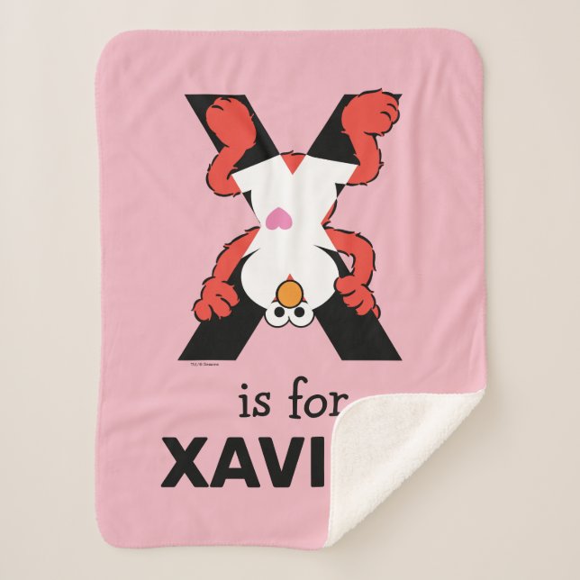 Elmo Alphabet | X Xray Sherpa Blanket (Front)