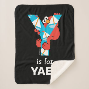 Elmo Alphabet   Y Yacht Sherpa Blanket