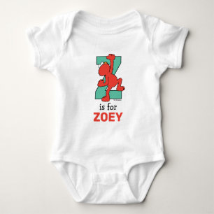 Elmo Alphabet   Z Teal Baby Bodysuit