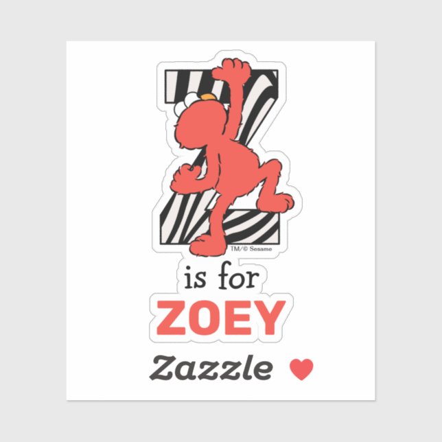 Elmo Alphabet | Z Zebra (Sheet)