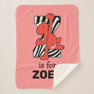 Elmo Alphabet   Z Zebra Sherpa Blanket