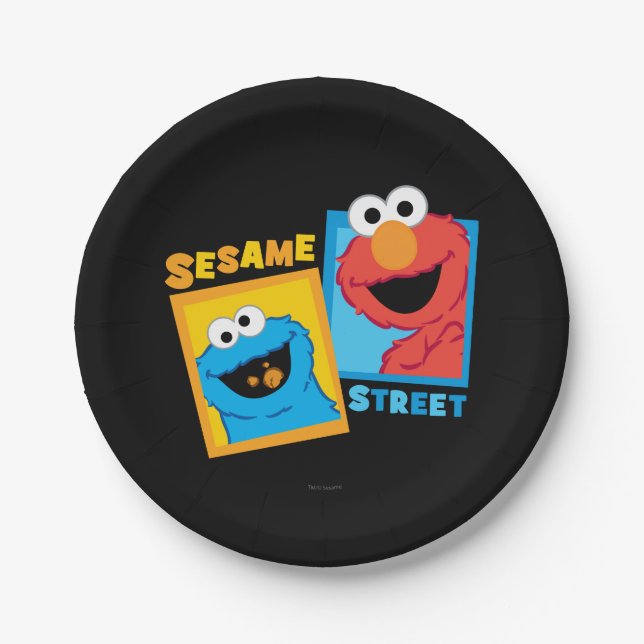 Elmo and Cookie Monster Friends Paper Plate (Front)