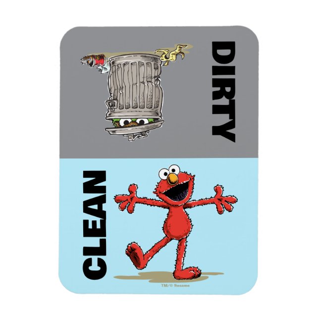 Elmo and Oscar "Clean or Dirty" Dishwasher Magnet (Vertical)