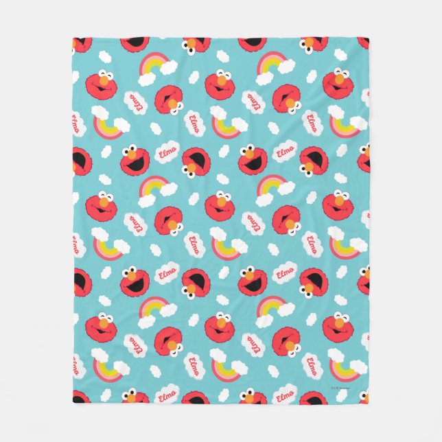Elmo and Rainbows Pattern Fleece Blanket (Front)