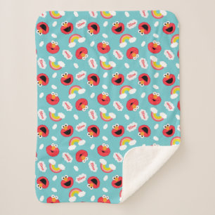 Elmo and Rainbows Pattern Sherpa Blanket