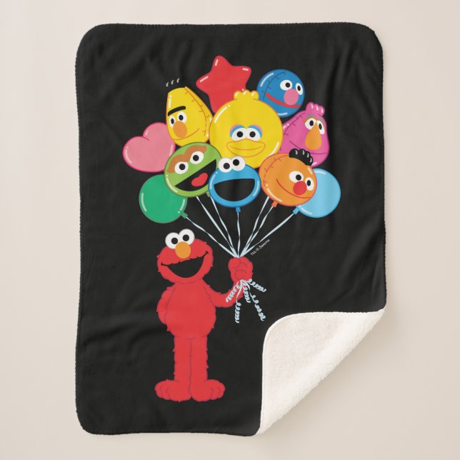 Elmo Balloons Sherpa Blanket (Front)