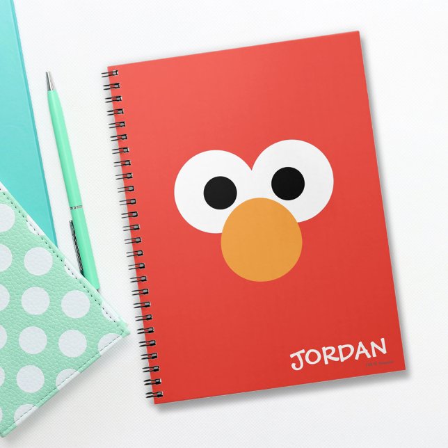 Elmo Big Face | Add Your Name Spiral Notebook (Notebook on table)