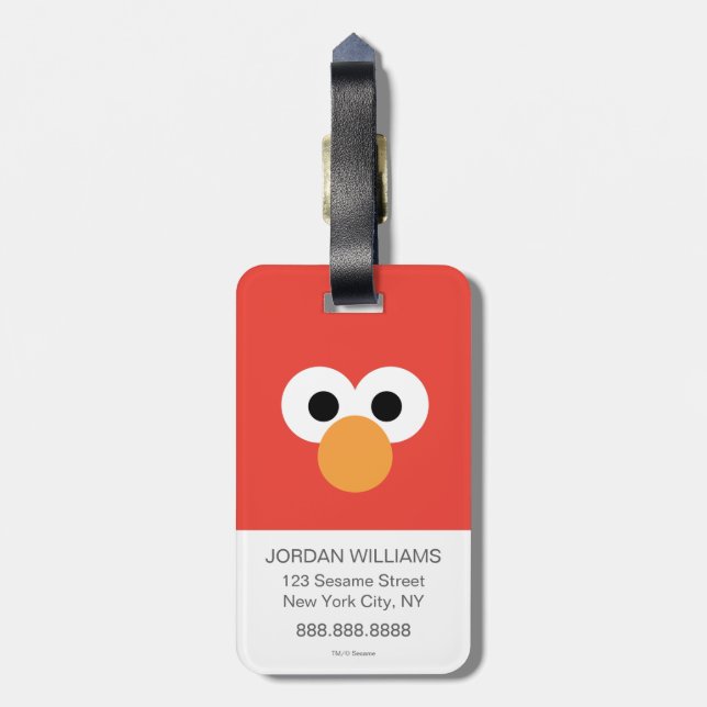 Elmo Big Face Luggage Tag (Back Vertical)