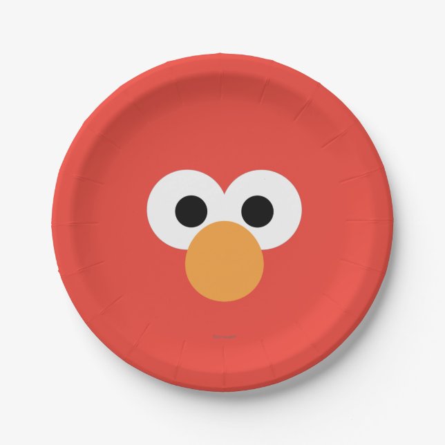 Elmo Big Face Paper Plate (Front)