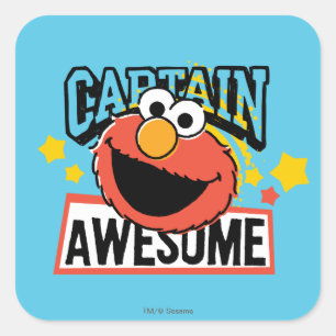 Elmo Captain Comic Square Sticker