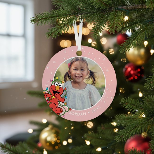 Elmo Christmas Lights | Personalised Name & Photo Metal Tree Decoration (Creator Uploaded)