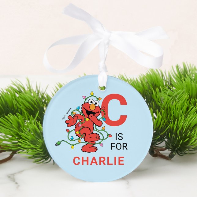 Elmo Christmas | Personalized Name & Photo Ornament (Creator Uploaded)