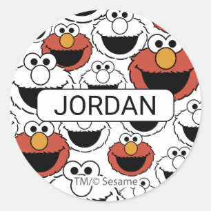 Elmo Color Pop Face Pattern Classic Round Sticker
