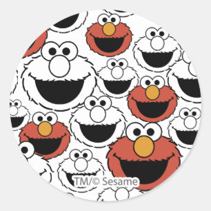 Elmo Color Pop Face Pattern Classic Round Sticker