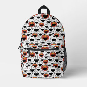 Elmo Color Pop Face Pattern Printed Backpack