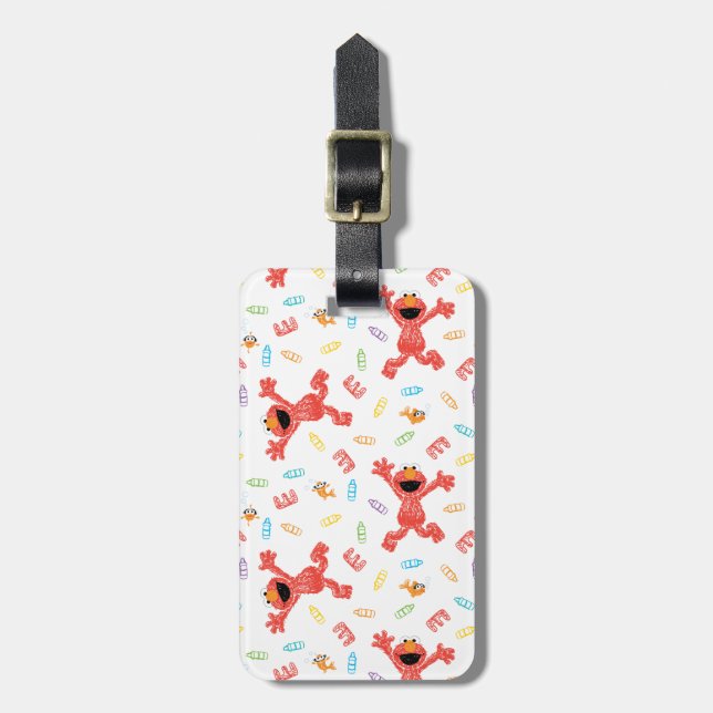 Elmo Crayon Pattern Luggage Tag (Front Vertical)