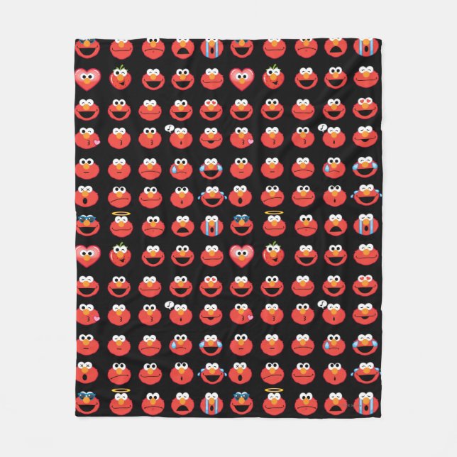 Elmo Emoji Pattern Fleece Blanket (Front)