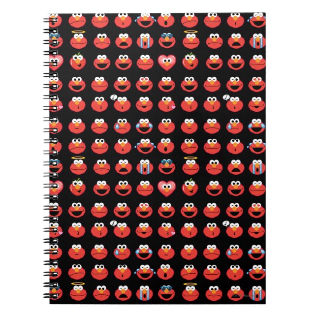 Elmo Emoji Pattern Spiral Notebook (Front)