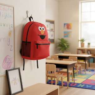 Elmo Face Art Printed Backpack