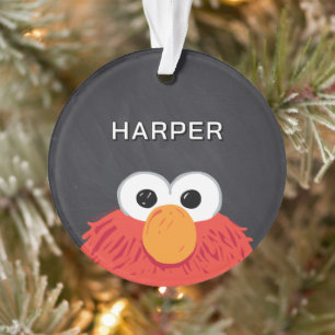 Elmo Face Chalkboard   Customised Name & Photo Ornament