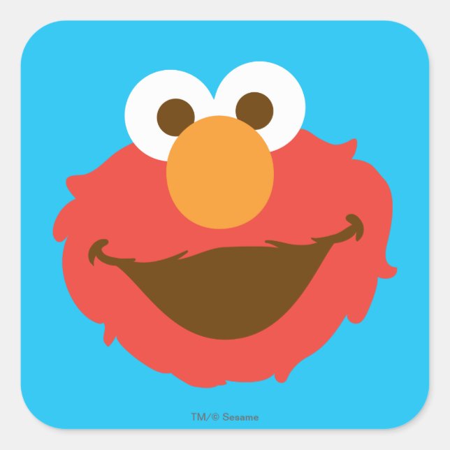 Elmo Face Square Sticker (Front)