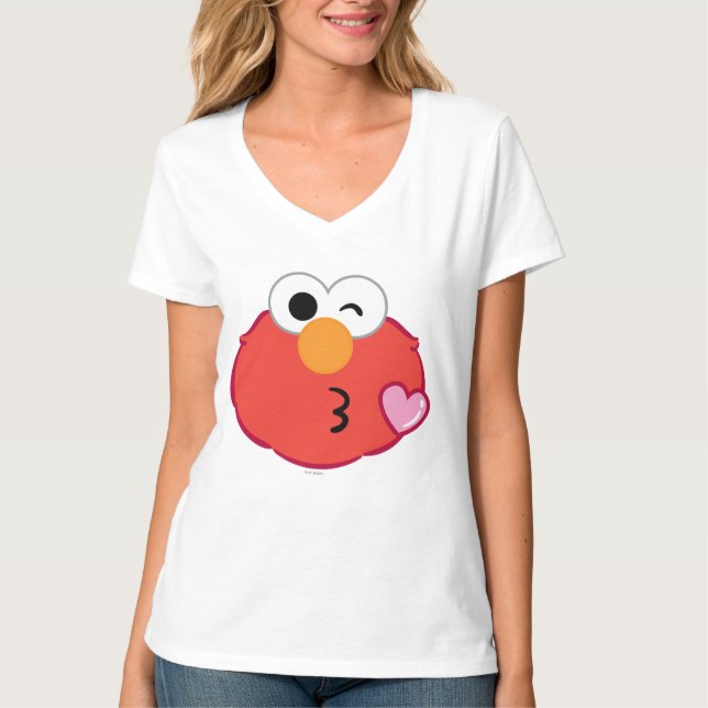 Elmo Face Throwing a Kiss T-Shirt (Front)