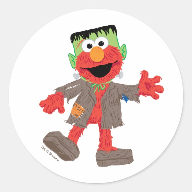 Elmo | Frankenstein Costume Classic Round Sticker (Front)