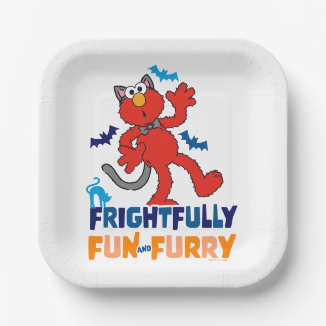 Elmo | Frightfully Fun & Furry Paper Plate (Front)