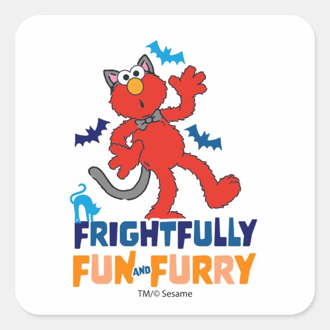 Elmo | Frightfully Fun & Furry Square Sticker (Front)